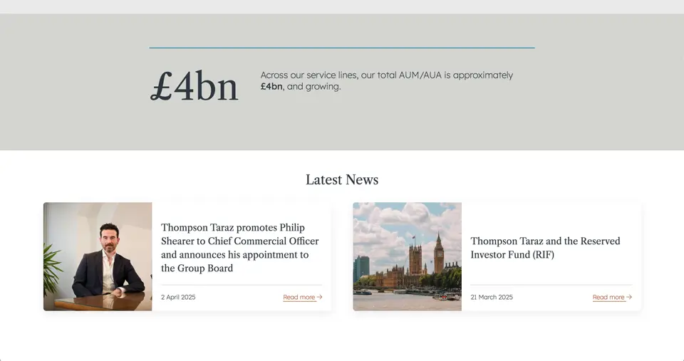 Thompson Taraz website example