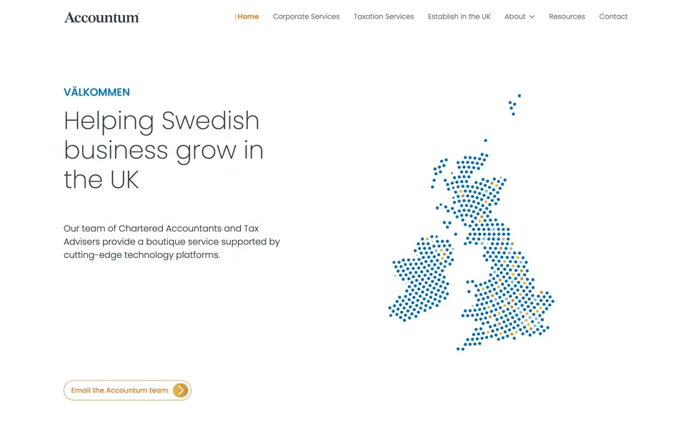 Accountum website design example