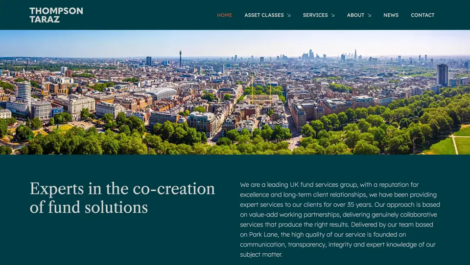Thompson Taraz Website Homepage