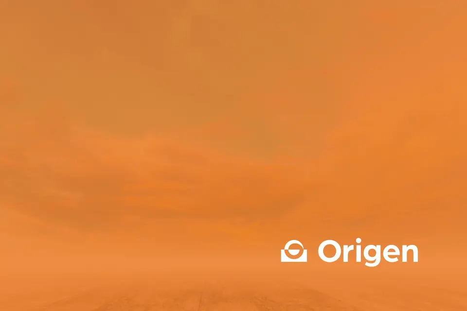 Origen logo on orange