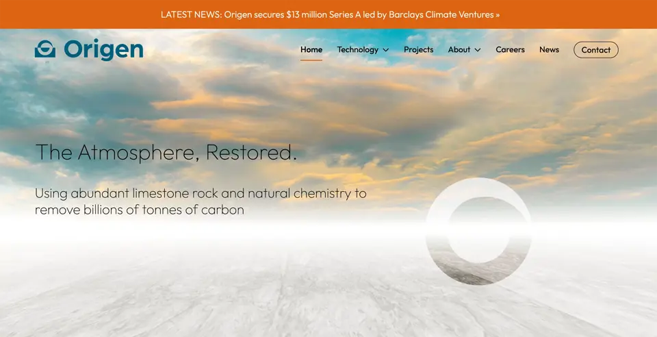 Origen Homepage Splash