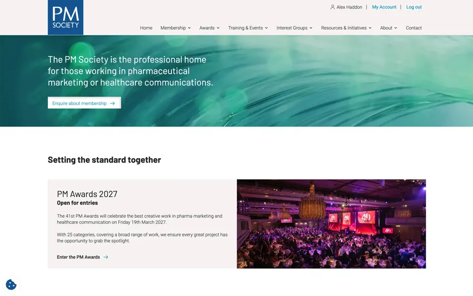 PM Society website and portal with CRM and awards entry