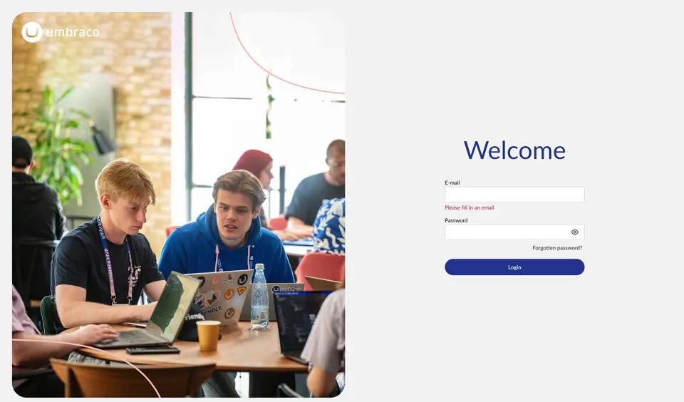 Umbraco 17 login screen